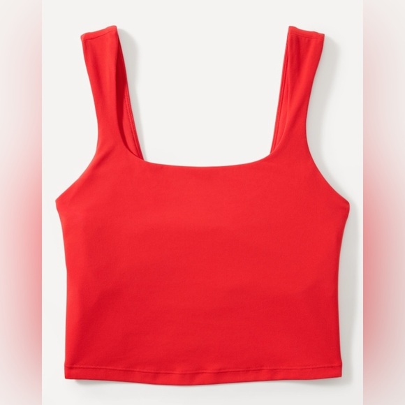 NWT Athleta Transcend Square Neck Crop Cardinal Bra Size Medium A-C Cups - Picture 3 of 6